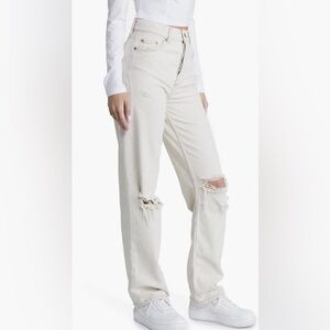 BDG Urban Outfitters Ivory Straight Leg Distressed Jean